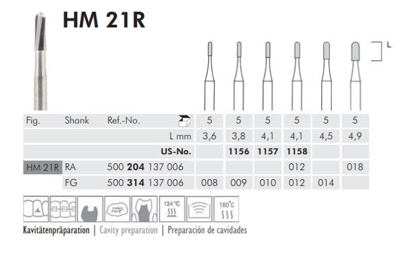 Vst HM Borr 21R 204 012 5st