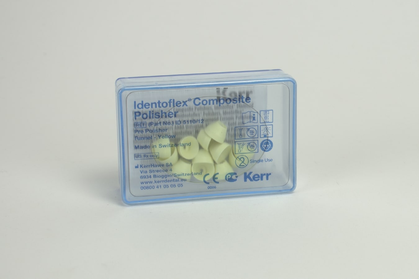 Identoflex polerare gul T12 omonterad kopp 12st