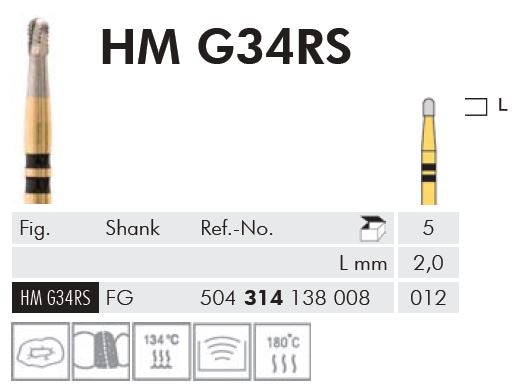 FG HM Borr G34RS 012 kronslitsare 5st