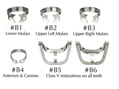 Kofferdamklammer Brinker B1-B6 Set