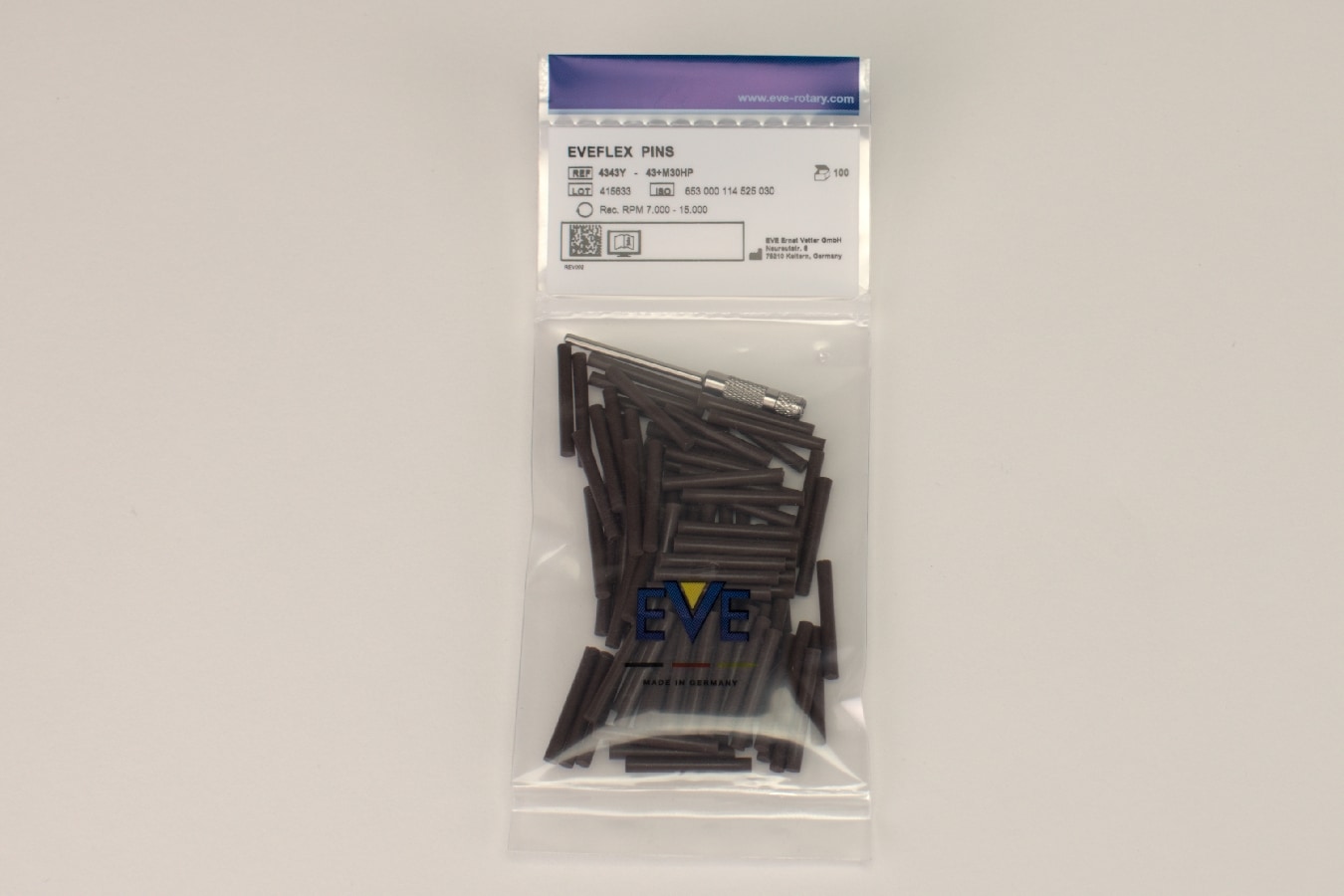 Eveflex Pins 43 100st Mandrell inkluderad