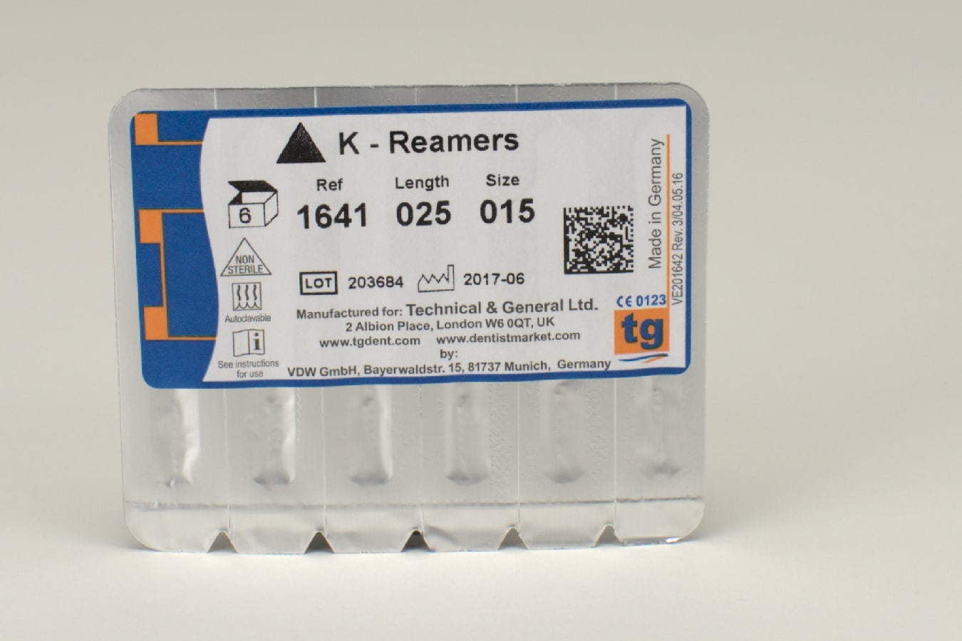 tg K-Reamers 25mm 015 6st