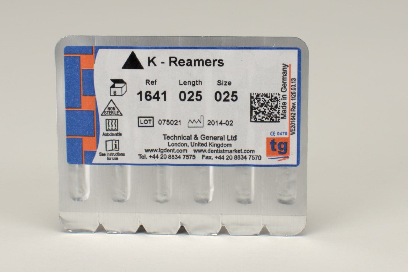 tg K-Reamers 25mm 025 6st