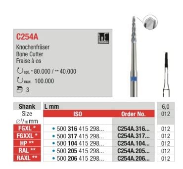 Vst Kirurgiborr C254A 205 012 L 3st