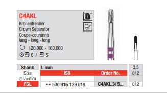 FG HM Borr C4AKL.012 kronslitsare 5st