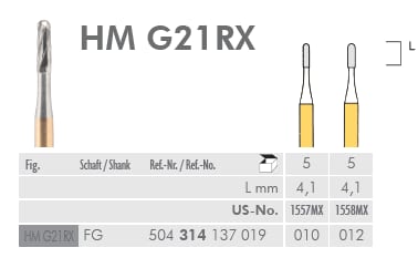 FG HM Borr G21RX 012 kronslitsare 5st