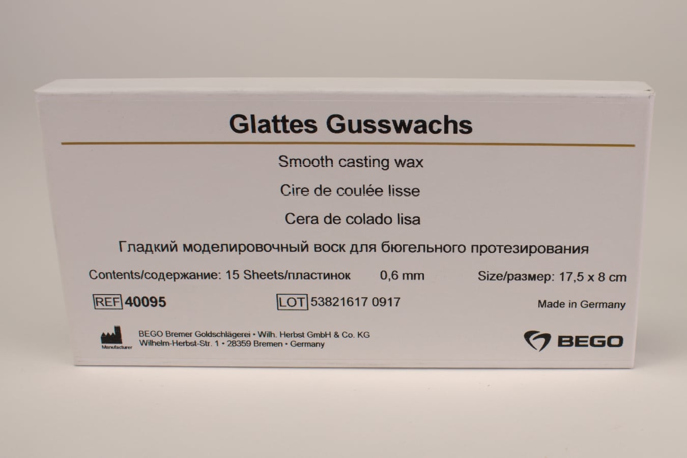 Smooth casting wax 0,60 15st