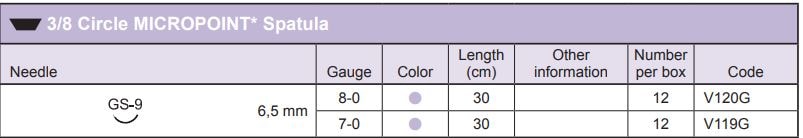 Sutur Ethicon Vicryl 8-0 violett GS-9 12st