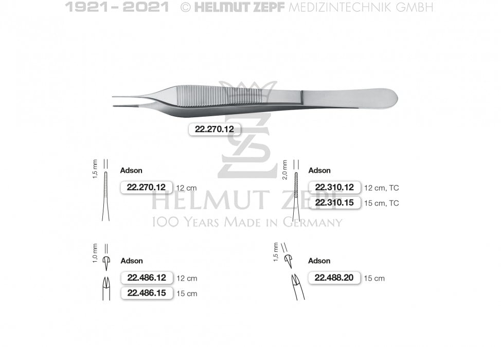 Pincett Adson 12 cm  